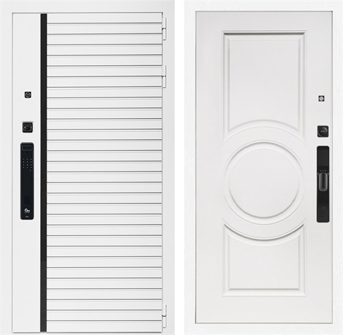 Входная дверь Урбан Лайн Белая с умным замком - МC-100 Белый матовый для установки в квартиру 30707 - фото 140783