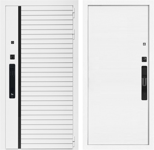 Входная дверь Урбан Лайн Белая с умным замком - Гладкая Белый матовый для установки в квартиру 30708 - фото 140786