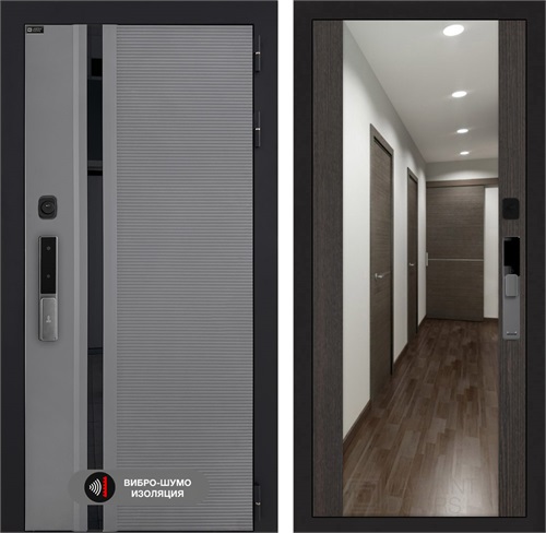 Входная дверь Piano Smart с умным замком - Зеркало Максимум Венге для установки в квартиру 30733 - фото 140936