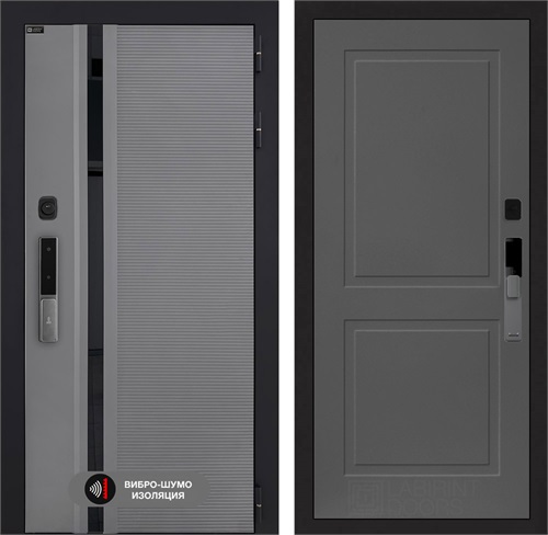 Входная дверь Piano Smart с умным замком - 11 Графит софт для установки в квартиру 30747 - фото 141132