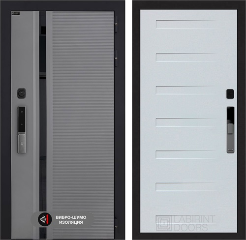 Входная дверь Piano Smart с умным замком - 14 Дуб кантри белый горизонт для установки в квартиру 30748 - фото 141146