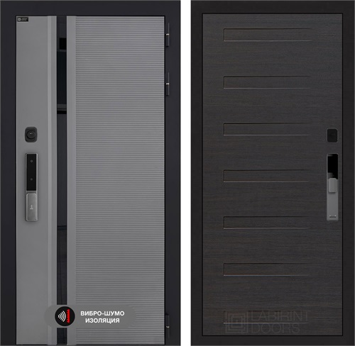 Входная дверь Piano Smart с умным замком - 14 Эковенге горизонтальный для установки в квартиру 30749 - фото 141160