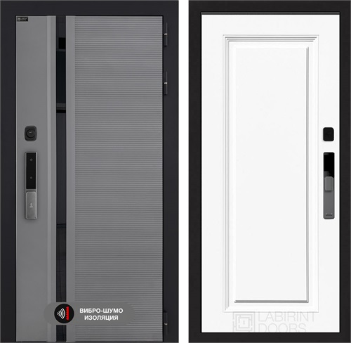 Входная дверь Piano Smart с умным замком - 27 Эмаль белая RAL 9003 для установки в квартиру 30755 - фото 141244