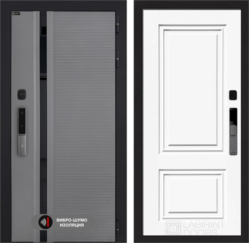 Входная дверь Piano Smart с умным замком - 26 Эмаль белая RAL 9003 для установки в квартиру 30756 - фото 141258