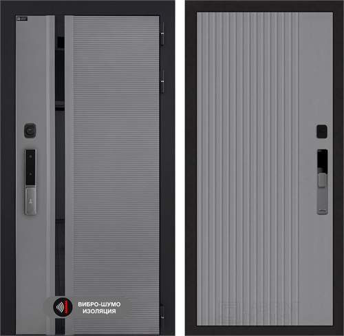 Входная дверь Piano Smart с умным замком - 29 Серый рельеф софт для установки в квартиру 30759 - фото 141300