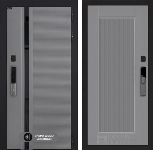 Входная дверь Piano Smart с умным замком - 30 Серый рельеф софт для установки в квартиру 30762 - фото 141342