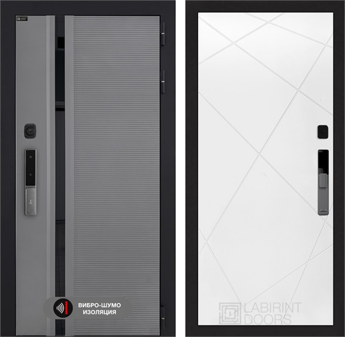 Входная дверь Piano Smart с умным замком - 24 Белый софт для установки в квартиру 30765 - фото 141384