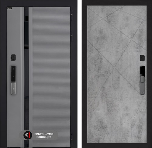 Входная дверь Piano Smart с умным замком - 24 Бетон светлый для установки в квартиру 30766 - фото 141398