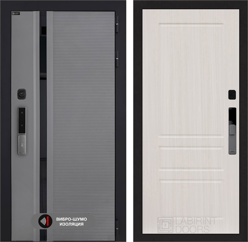 Входная дверь Piano Smart с умным замком - 03 Сандал белый для установки в квартиру 30771 - фото 141468