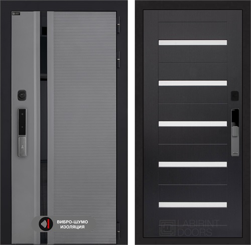 Входная дверь Piano Smart с умным замком - 01 Венге, стекло белое для установки в квартиру 30775 - фото 141524