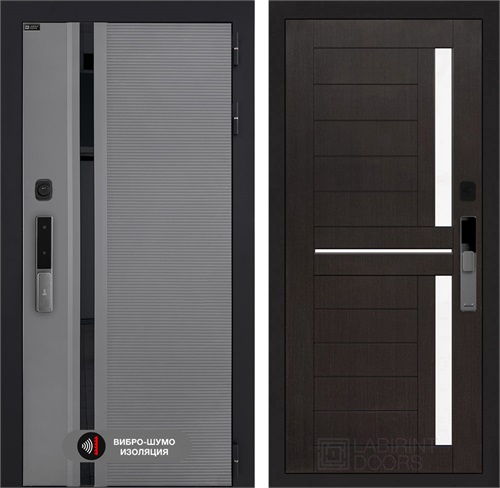 Входная дверь Piano Smart с умным замком - 02 Венге, стекло белое для установки в квартиру 30777 - фото 141552