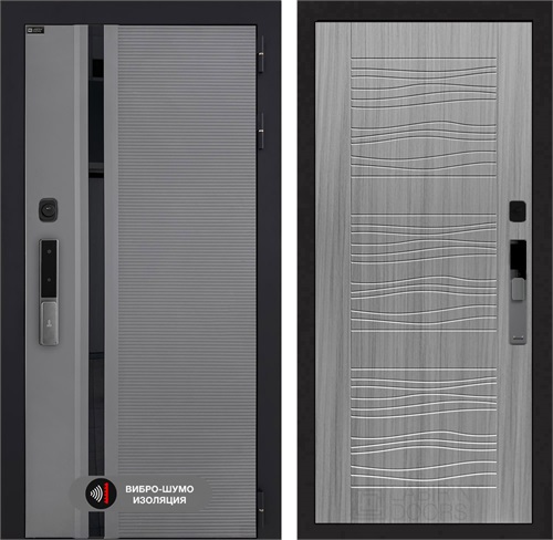 Входная дверь Piano Smart с умным замком - 06 Сандал серый для установки в квартиру 30785 - фото 141664