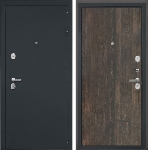 Входная дверь Гектор (Черный шелк / Тиковое дерево) для установки в квартиру 30813 - фото 141987