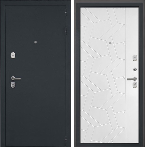 Входная дверь Гектор ФЛ-306 (Черный шелк / Силк ясень белый) для установки в квартиру 30815 - фото 141992