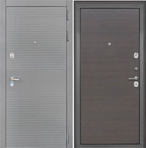 Входная дверь Брайтон Антрацит Грей / Гладкая ЭкоВенге для установки в квартиру 4408 - фото 142010