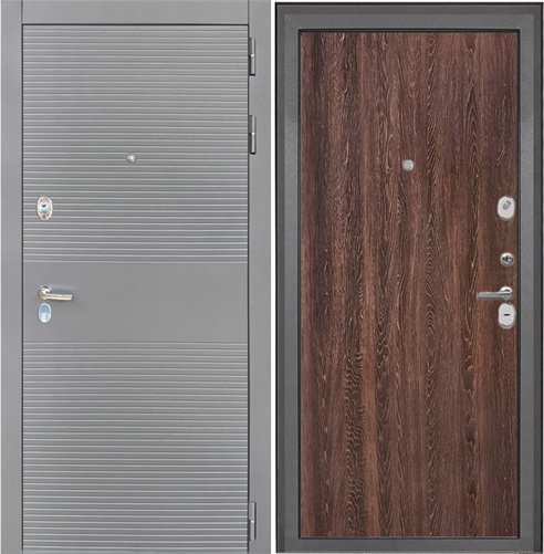 Входная дверь Брайтон Антрацит Грей / Дуб филадельфия коньяк для установки в квартиру 17097 - фото 142017