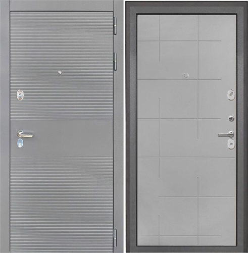 Входная дверь Брайтон Антрацит Грей / ФЛ-6 Геометрия Мэджик Тин для установки в квартиру 17098 - фото 142024