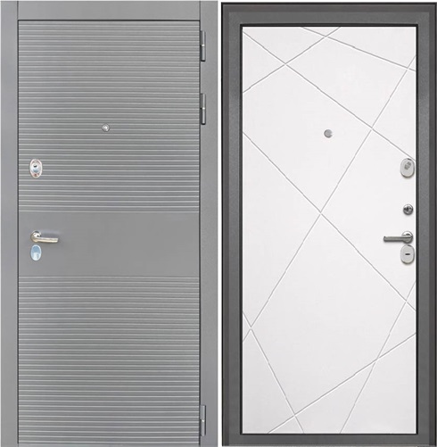 Входная дверь Брайтон Антрацит Грей / Лучи-М Софт Милк для установки в квартиру 17106 - фото 142031