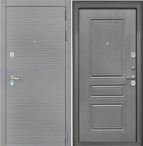 Входная дверь Брайтон Антрацит Грей / ФЛ-243 Дуб вуд графит для установки в квартиру 17100 - фото 142052