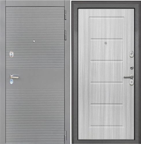 Входная дверь Брайтон Антрацит Грей / ФЛ-39 Сандал белый для установки в квартиру 17103 - фото 142073