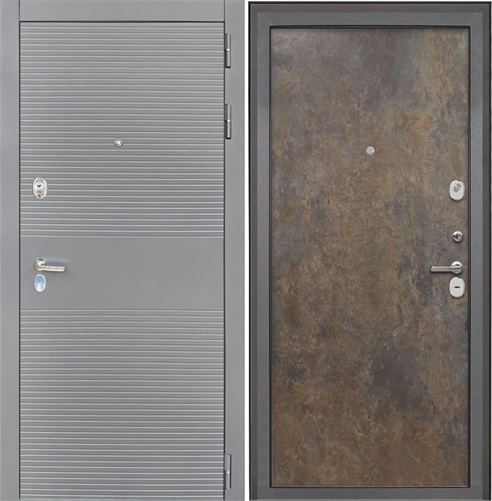 Входная дверь Брайтон Антрацит Грей / Гладкая Гранж для установки в квартиру 27413 - фото 142080