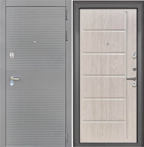 Входная дверь Брайтон Антрацит Грей / ФЛ-102 Сосна белая для установки в квартиру 19046 - фото 142130