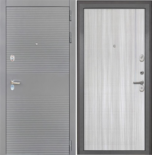 Входная дверь Брайтон Антрацит Грей / В-07 Сандал белый для установки в квартиру 17104 - фото 142157