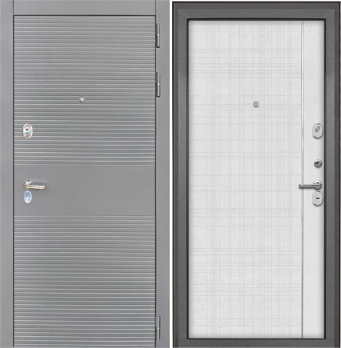 Входная дверь Брайтон Антрацит Грей / В-07 Лофт белый для установки в квартиру 18737 - фото 142171