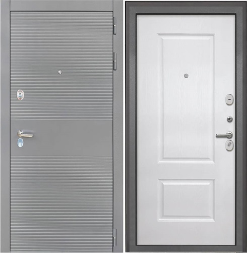 Входная дверь Брайтон Антрацит Грей / Альба Роял вуд белый для установки в квартиру 28870 - фото 142178