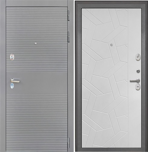 Входная дверь Брайтон Антрацит Грей / ФЛ-306 Силк ясень белый для установки в квартиру 30824 - фото 142238