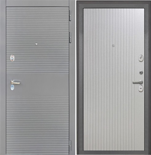 Входная дверь Брайтон Антрацит Грей / ФЛ-566 Чесура светлая установки в квартиру 30828 - фото 142274