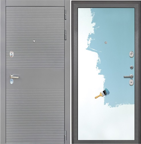 Входная дверь Брайтон Антрацит Грей / Под покраску установки в квартиру 30830 - фото 142295