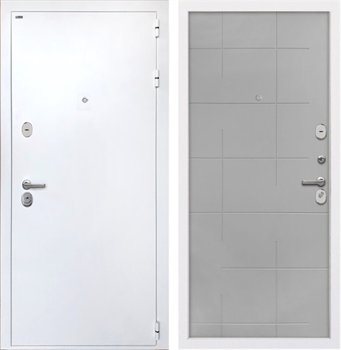 Входная дверь Колизей White ФЛ-6 (Белая шагрень / Геометрия Мэджик Тин) для установки в квартиру 30835 - фото 142346