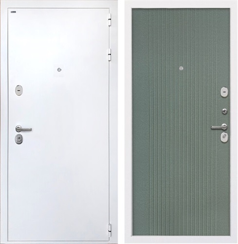 Входная дверь Колизей White ФЛ-295 (Белая шагрень / Пазл грин) для установки в квартиру 30836 - фото 142354