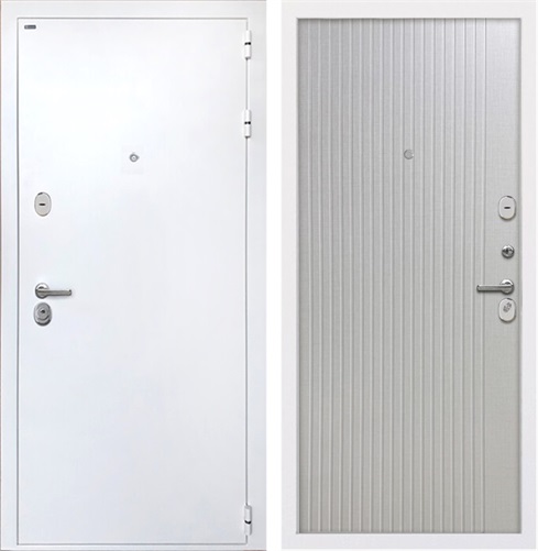 Входная дверь Колизей White ФЛ-566 (Белая шагрень / Чесура светлая) для установки в квартиру 30838 - фото 142370