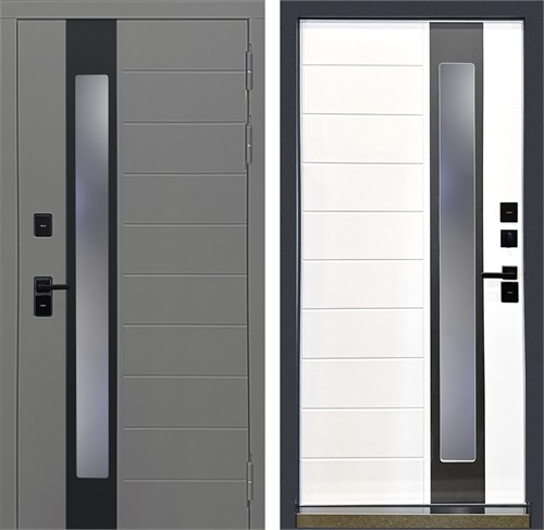 Входная дверь с терморазрывом Осло 3К (Графит абсолют софт / Белый матовый) для частного загородного дома и дачи 30842 - фото 142406