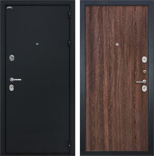 Входная дверь Колизей 3К (Чёрный шелк / Дуб филадельфия коньяк) для установки в квартиру 27355 - фото 142418