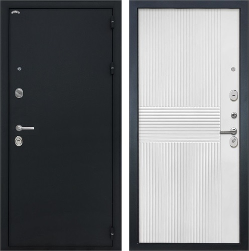 Входная дверь Колизей ФЛ-326М (Чёрный шелк / Мэджик шифон белый) для установки в квартиру 30847 - фото 142443