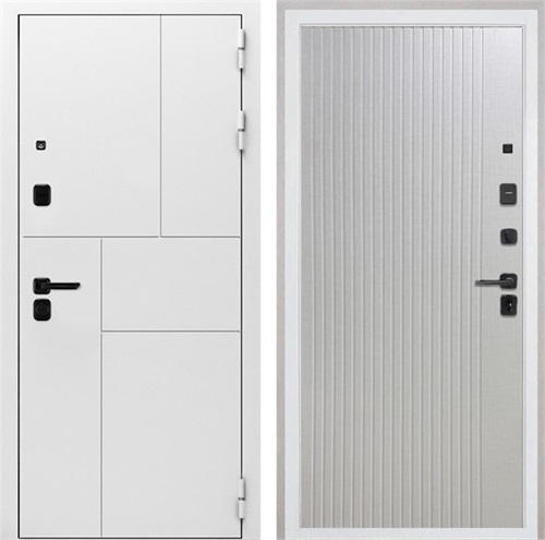 Входная дверь Спарта White панель ФЛ-566 Чесура светлая для установки в квартиру 30859 - фото 142497