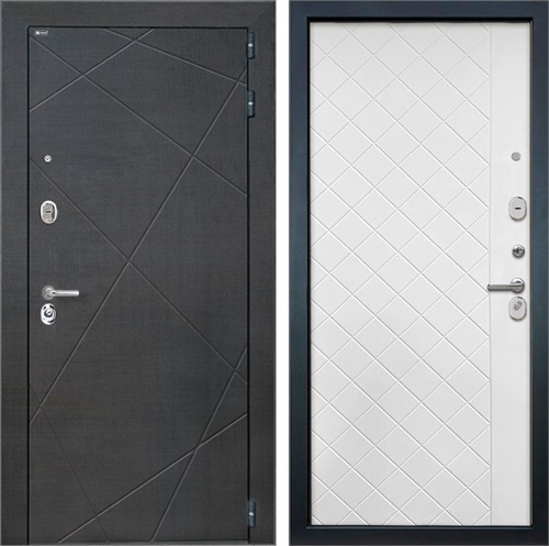 Входная дверь Сенатор Лучи ФЛ-Ромбы (Венге распил кофе / Силк ясень белый) для установки в квартиру 30867 - фото 142559