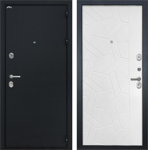 Входная дверь Греция ФЛ-306 (Чёрный шелк / Силк ясень белый) для установки в квартиру 30871 - фото 142595