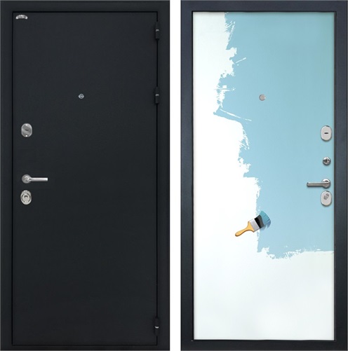 Входная дверь Греция (Чёрный шелк / Под покраску) для установки в квартиру 30879 - фото 142621