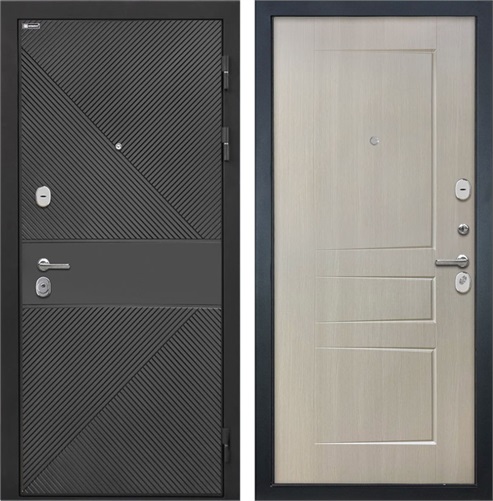 Входная дверь Сицилия ФЛ-613 Чёрный (крашеный) / ФЛ-638М Лиственница беж для установки в квартиру 28936 - фото 142708