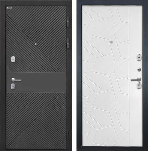 Входная дверь Сицилия ФЛ-613 Чёрный (крашеный) / ФЛ-306 Силк ясень белый для установки в квартиру 30891 - фото 142718