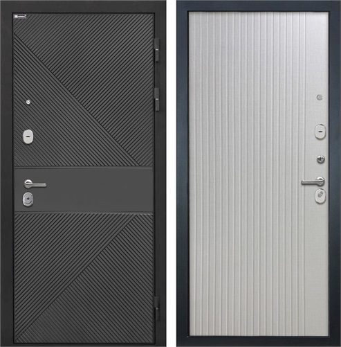 Входная дверь Сицилия ФЛ-613 Чёрный (крашеный) / ФЛ-566 Чесура светлая для установки в квартиру 30893 - фото 142722