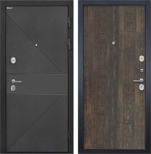 Входная дверь Сицилия ФЛ-613 Чёрный (крашеный) / Тиковое дерево для установки в квартиру 30896 - фото 142730