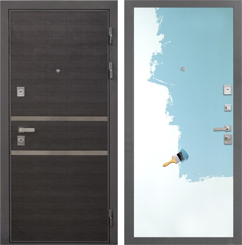 Входная дверь Неаполь 3К Гладкая (Лен Сильвер / Под покраску) для установки в квартиру 30917 - фото 142890