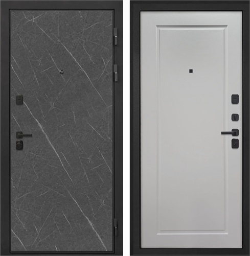 Входная дверь Профит Black ФЛ-642 (Гранит Лава / Мэджик шифон белый) для установки в квартиру 30926 - фото 142941