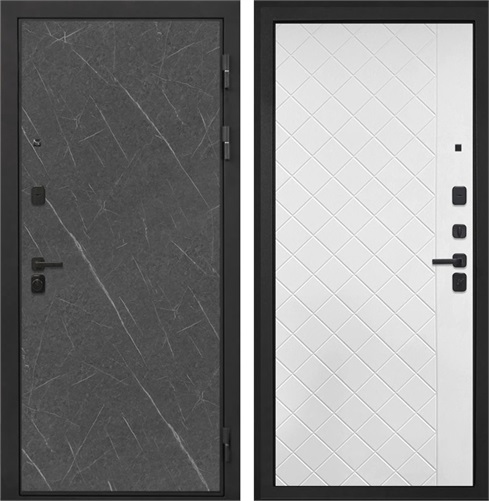 Входная дверь Профит Black ФЛ-Ромбы (Гранит Лава / Силк ясень белый) для установки в квартиру 30929 - фото 142959