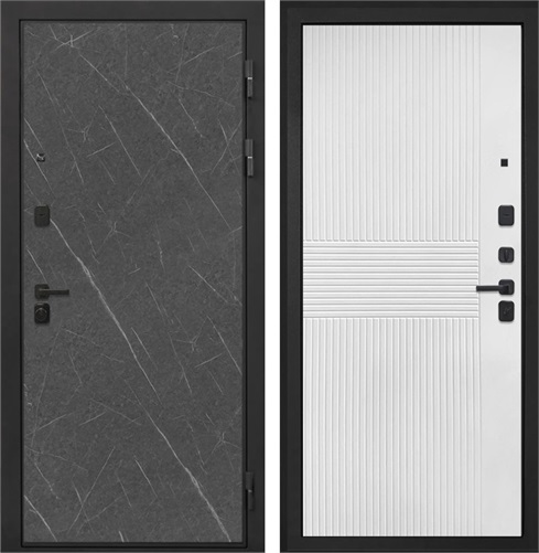 Входная дверь Профит Black ФЛ-326М (Гранит Лава / Мэджик шифон белый) для установки в квартиру 30930 - фото 142965